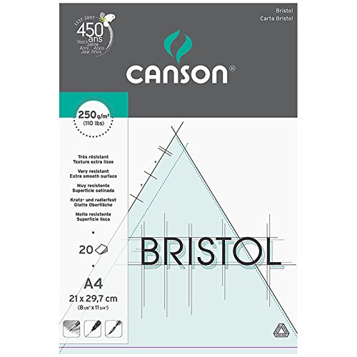 Canson Bristol 250gsm 20 Sheet Pads#Size_A4