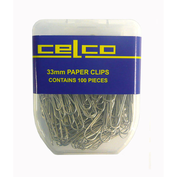 celco paper clips round pack of 100 - 4 boxes (400 units)