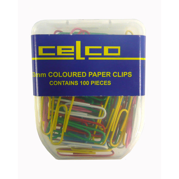 celco 33mm round paper clips pack of 100 - 4 boxes (400 units)