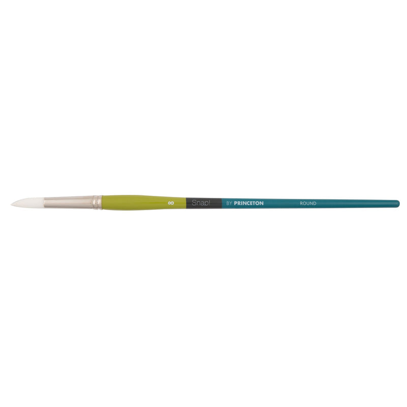 Princeton Snap! Series 9800 Art Brush Long Handle White Synthetic Taklon Round