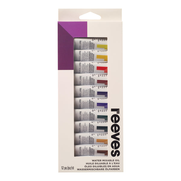 Reeves Water Mixable Oil 10ml Paint Set#Pack Size_PACK OF 12