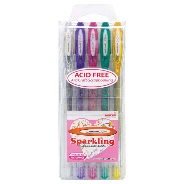 Uni-ball Signo Sparkling 1.0mm Capped Assorted#Pack Size_PACK OF 5