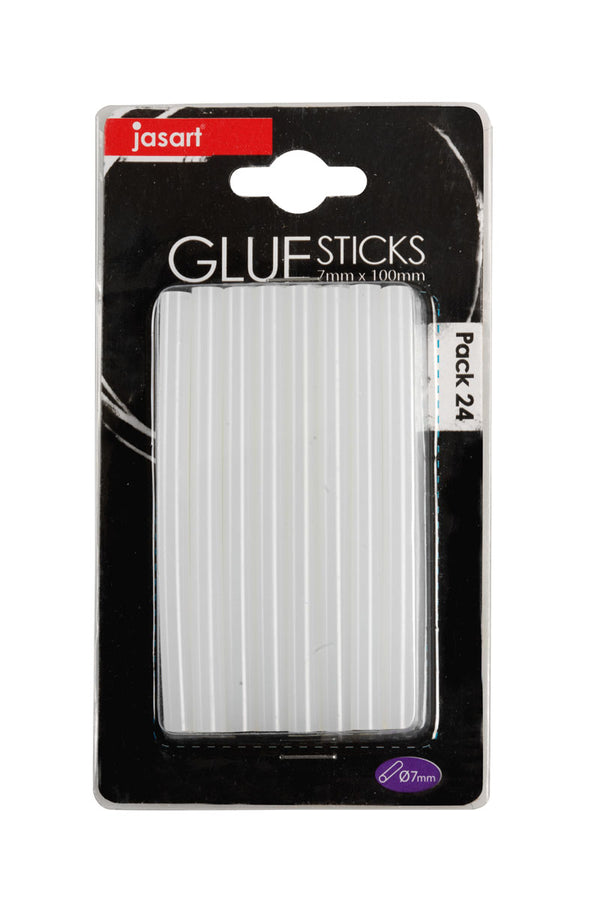 Jasart Glue Sticks 7mmx100mm#Pack Size_PACK OF 24