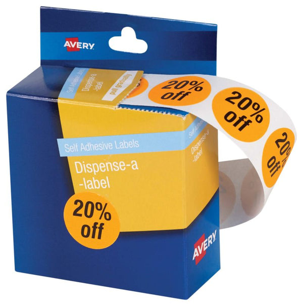 avery self adhesive label dmc24fo 20% off dispenser 500 pack
