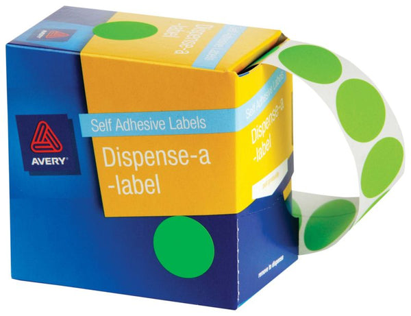 avery self adhesive label dispenser round 14mm 700 pack#colour_FLUORO GREEN 