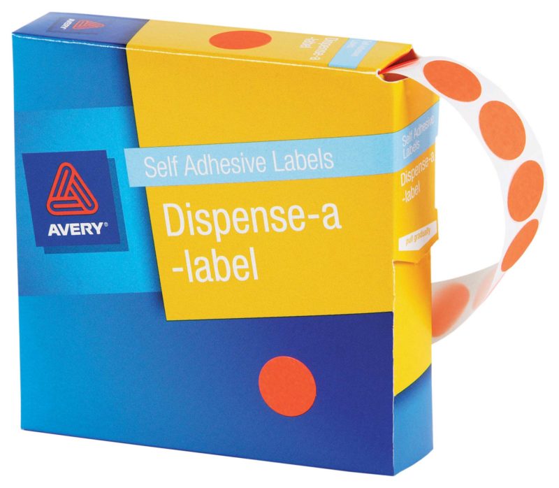 avery self adhesive label dispenser round 14mm 700 pack