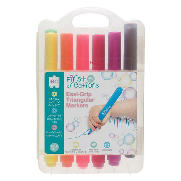 EC First Creations Easi-grip Triangular Markers Pack Of 12
