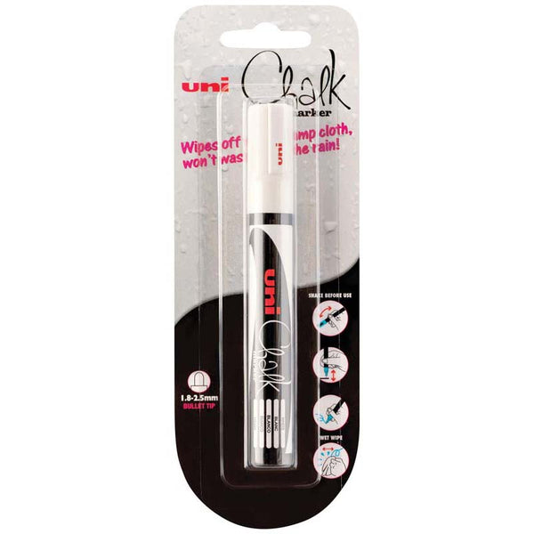 Uni Chalk Marker 1.8-2.5mm Bullet#colour_WHITE