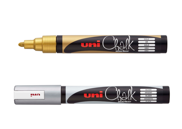 Uni Chalk Marker 1.8-2.5mm Hangsell Bullet Tip#colour_GOLD