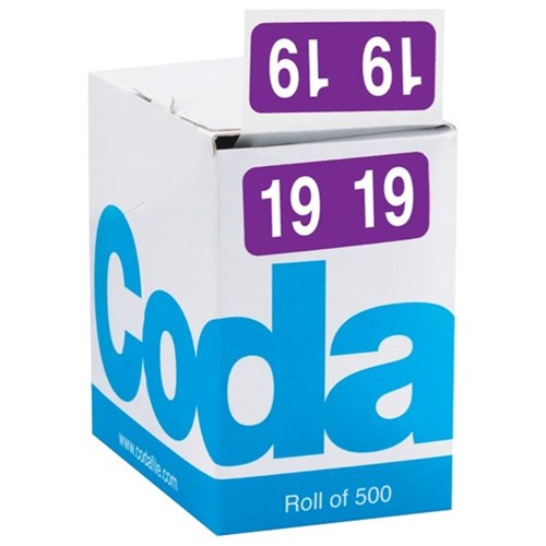 codafile label 19MM year roll of 500#colour_PURPLE