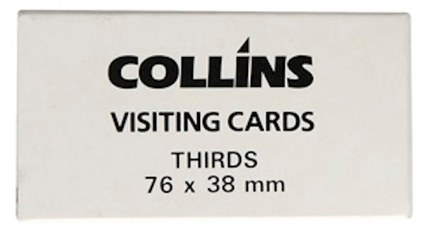 collins visiting cards thirds size 76x38mm packet 52