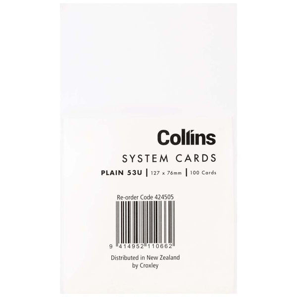 collins system card plain blank pack 100#size_127MMX76MM
