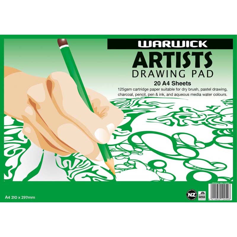 Warwick Pad Artists Drawing 20 Leaf 125gsm