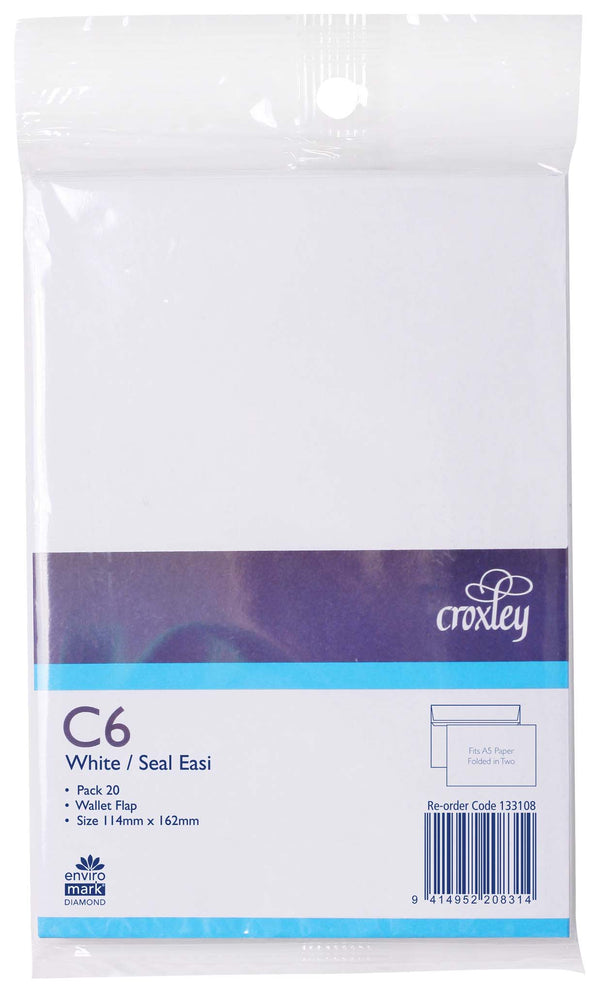 croxley envelope c6 seal easi wallet 20 pack