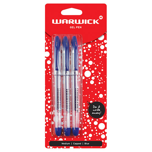 warwick pen gel capped MEDIUM 3 pack#colour_BLUE