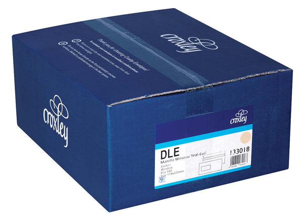 croxley envelope dle manilla window seal easi box of 500