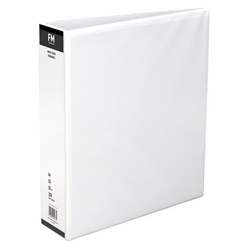 fm ring binder overlay a4 2d rings 50mm capacity cover#Colour_WHITE