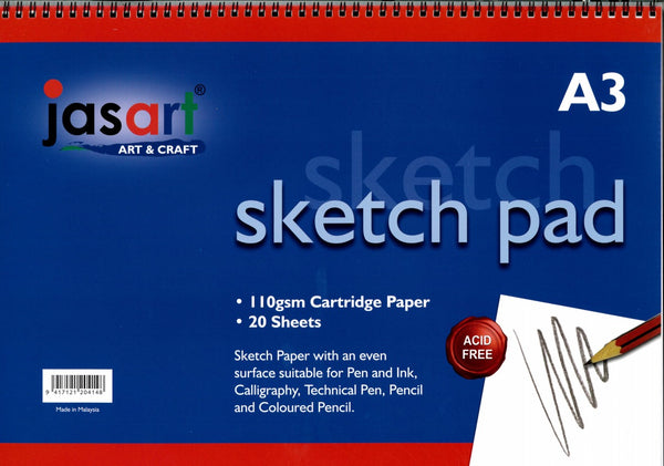 Jasart Sketch Pad 110gsm Spiral 20 Sheet#Size_A3