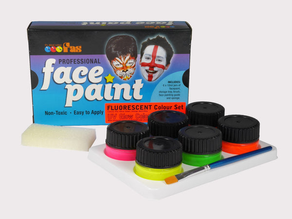 Fas Pro Fluo Face Craft Paint 10ml Set Of 6