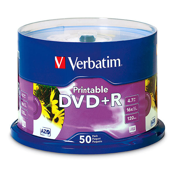 Verbatim DVD Spindle 4.7GB DVD+R White - Pack of 50