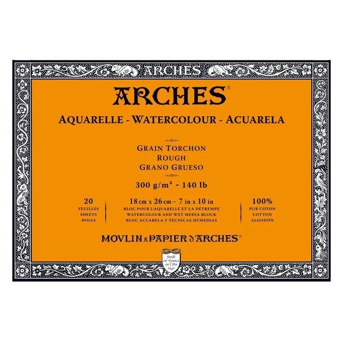ARCHES Watercolor Paper - Cold Pressed - Bright White - 140 lb (300 gsm)  22x30 inch Pack of 10