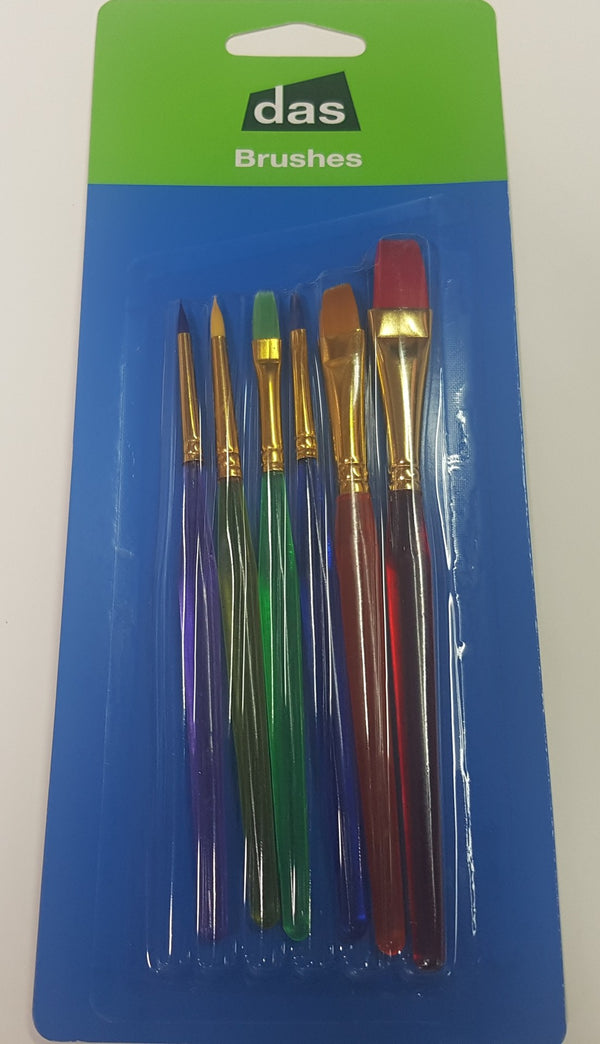 das coloured bristle paint brush for kids   set of 6