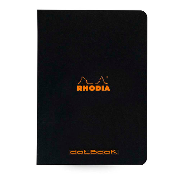 Rhodia Classic Notebook Stapled A5 Dotted#Colour_BLACK 
