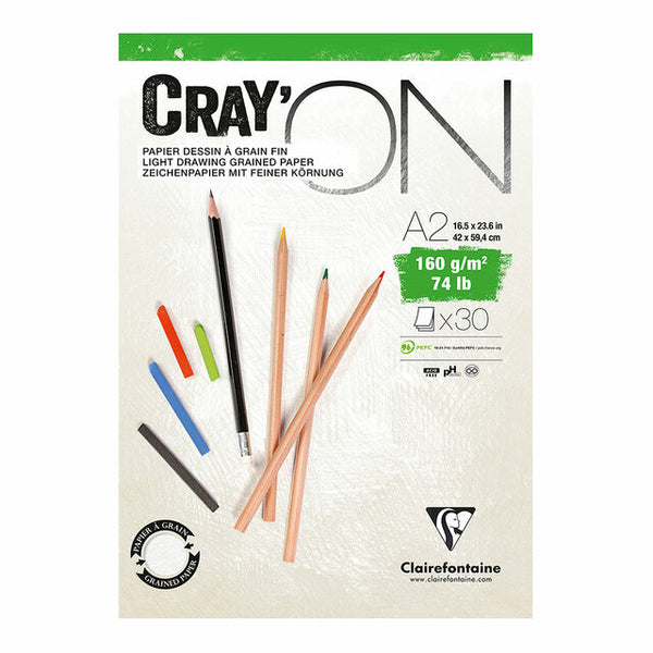 Clairefontaine Crayon Pad 160gsm 30 Sheets#Size_A2