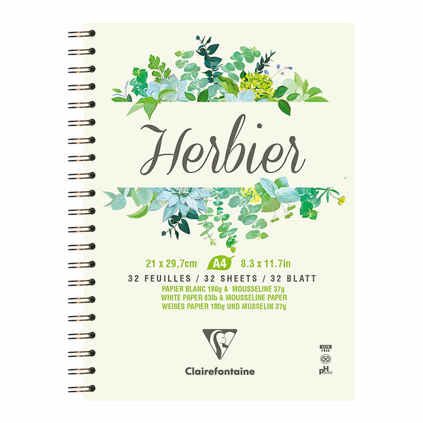Clairefontaine Herbier Spiral Book A4 180GSM 32 Sheets