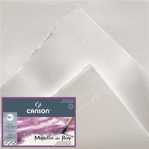 Canson Moulin Du Roy 56x76cm 640gsm Watercolour Paper Pack Of 5#Paper Press_HOT PRESSED