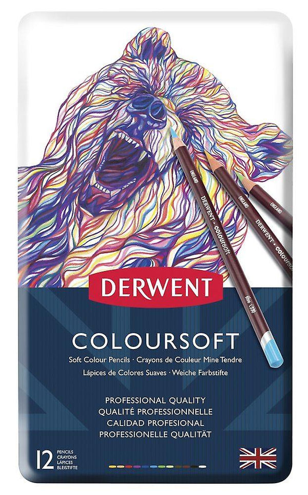 Derwent Coloursoft Pencil Tin Assorted#Pack Size_PACK OF 12