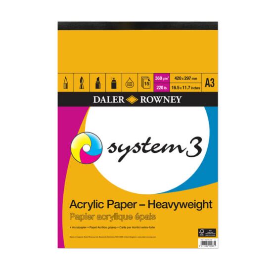 Daler Rowney System 3 Acrylic Pad Heavyweight#Size_A3