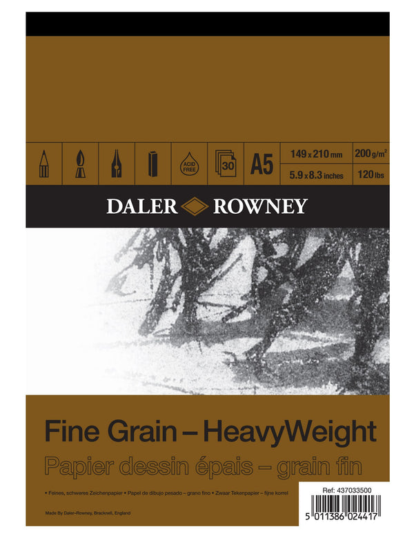 Daler Rowney Fine Grain Heavyweight 200gsm Pad#size_A5
