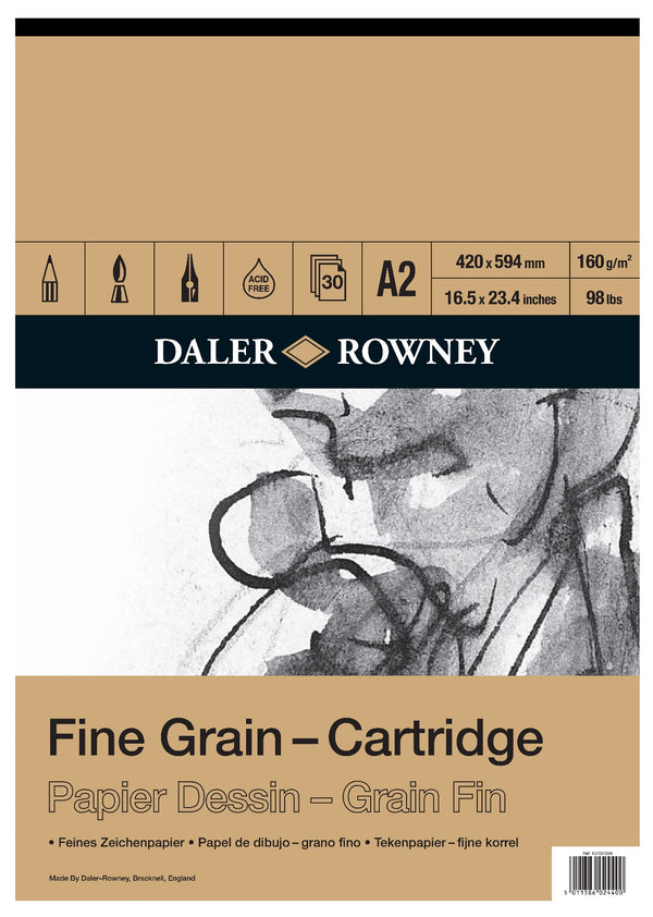 Daler Rowney Fine Grain Cartridge Pad 160gsm#size_A2