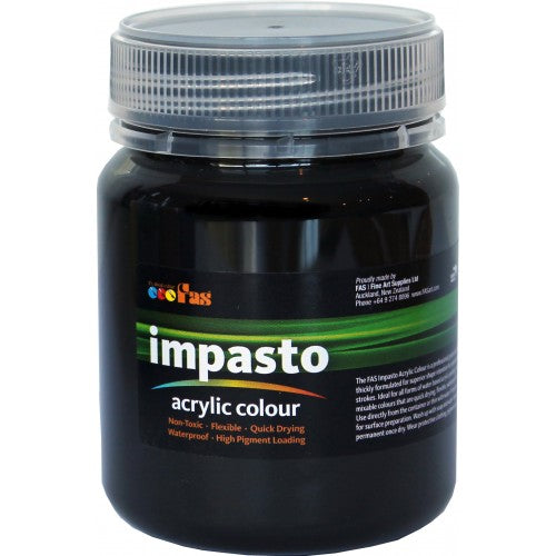Fas Impasto Heavy Bodied Acrylic Paint 250ml#colour_BLACK