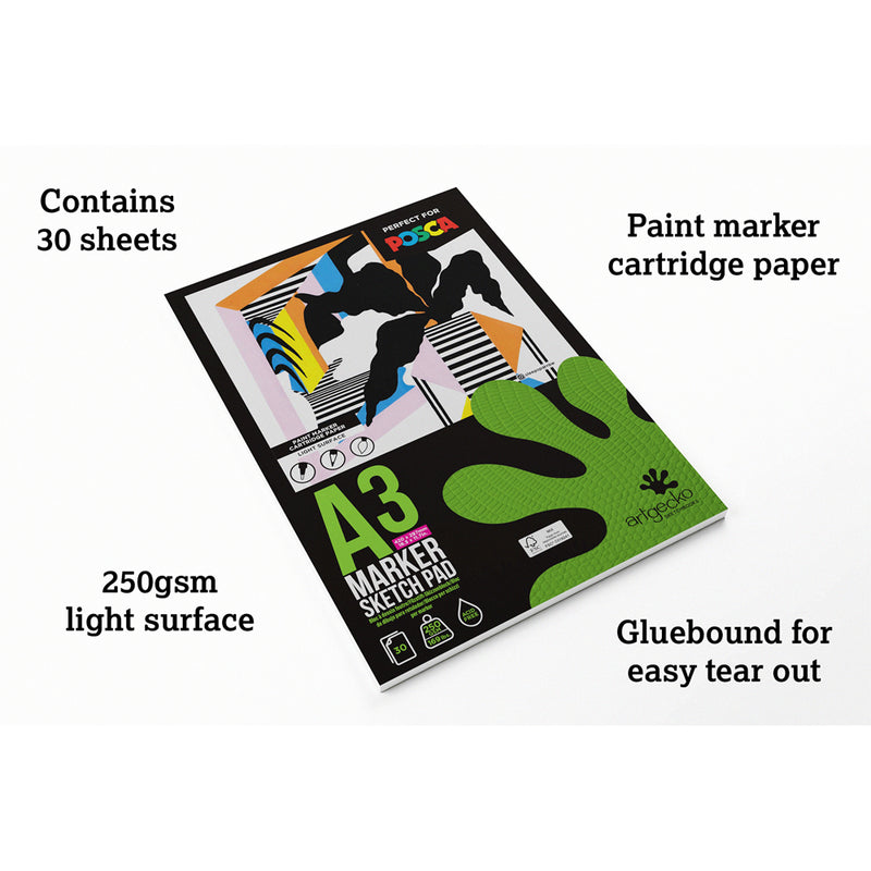 Artgecko Pro Marker Sketchpad 30 Sheets 250gsm White Paper