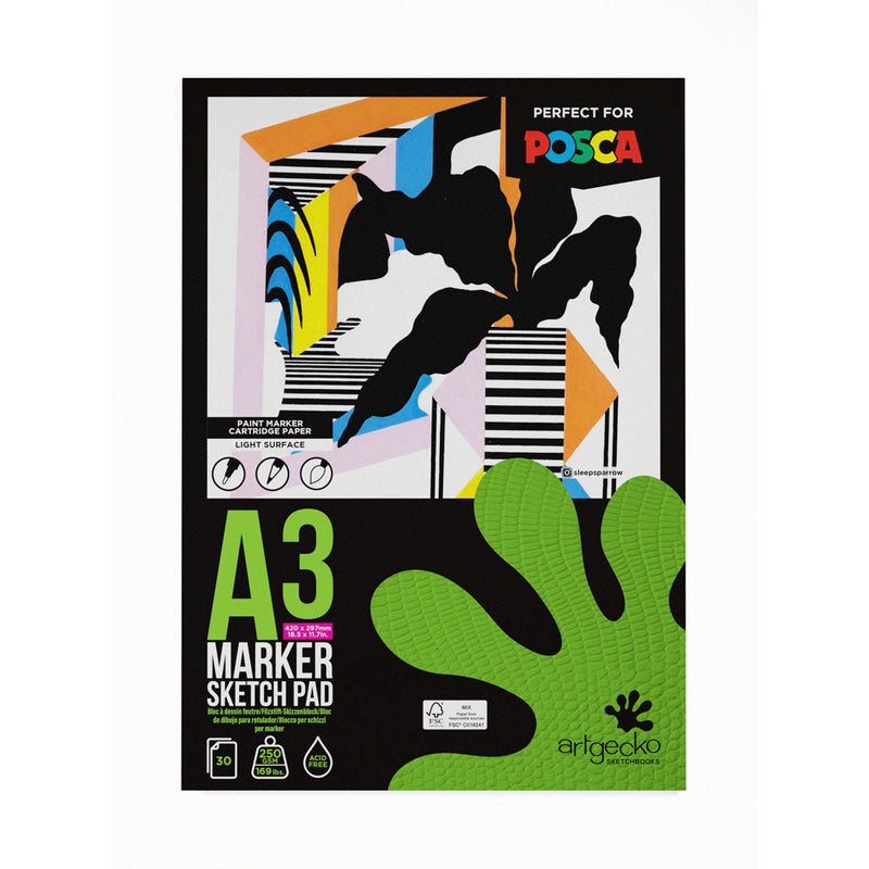 Artgecko Pro Marker Sketchpad 30 Sheets 250gsm White Paper