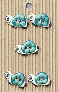 Incomparable Buttons - Turtles - Card of 5