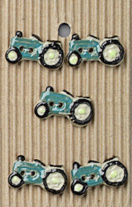 Incomparable Buttons - Tractors - Card of 5