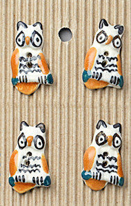 Incomparable Buttons - Owls - Card of 4