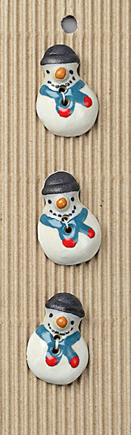 Incomparable Buttons - Snowmen - Card of 3