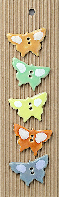 Incomparable Buttons - Multi Butterflies - Card of 5