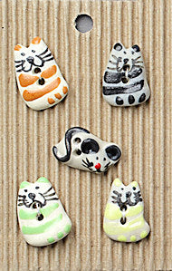 Incomparable Buttons - Multi Cats - Card of 5