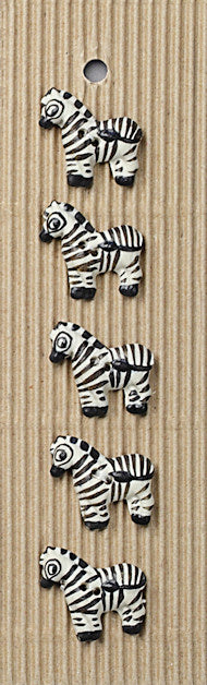 Incomparable Buttons - Zebras - Card of 5