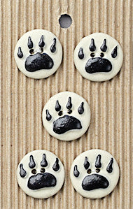 Incomparable Buttons - Round Paws - Card of 5