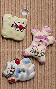 Incomparable Buttons - Multi Cats - Card of 3