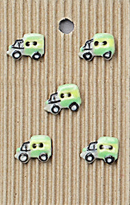 Incomparable Buttons - Small Trucks - Card of 5