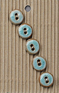 Incomparable Buttons - Medium Aqua Round - Card of 5