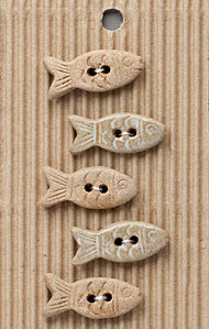 Incomparable Buttons - Fish - Card of 5