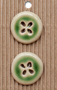 Incomparable Buttons - Green Round - Card of 2